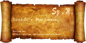 Szolár Marianna névjegykártya