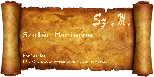 Szolár Marianna névjegykártya